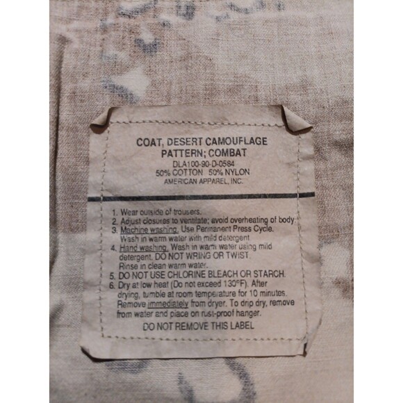 Vintage 1990 US Army Chocolate Chip Desert Camo Jacket Coat Adult Small Short - Picture 4 of 6